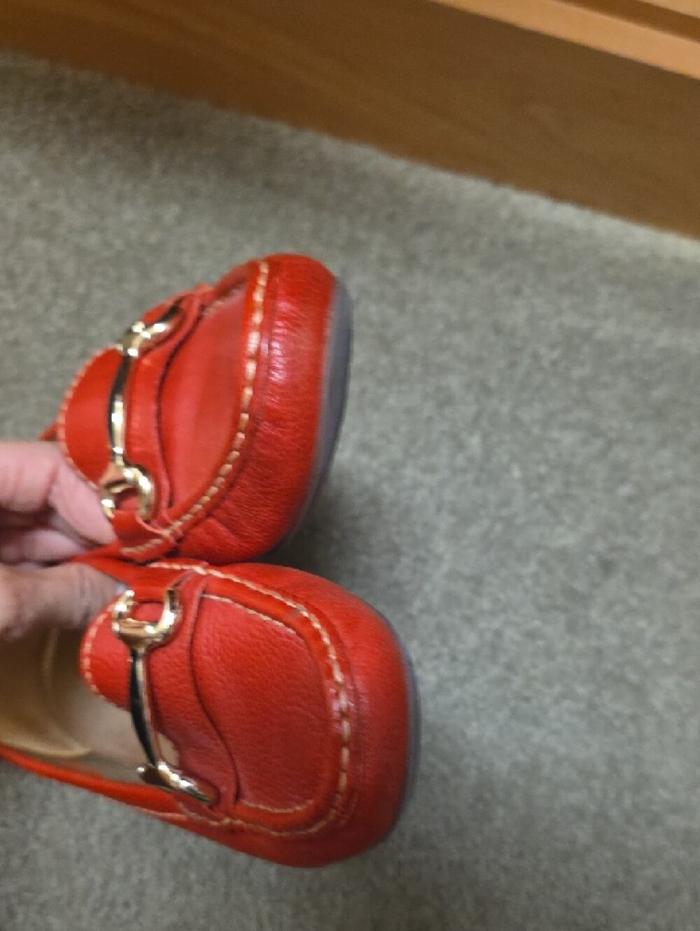 Marc Joseph Vibrant Orange-Red Leather Bit Loafers - Picture 4 of 7